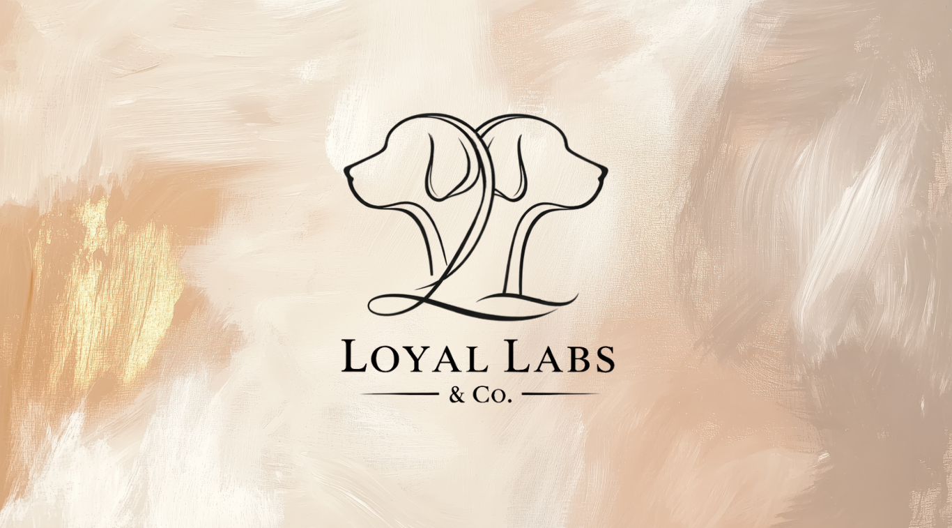Loyal Labs & Co. logo on a beige and gold background. 